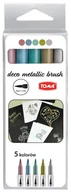 Markery permanentne - Toma Komplet 5 kolorów markerów permanentnych BRUSH DECOmetalic TO-325 końcówka pędzelkowa 8072 - miniaturka - grafika 1