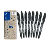 Długopisy - Szkolny zestaw 8x PILOT FRIXION BALL 0,7 czarny - miniaturka - grafika 1