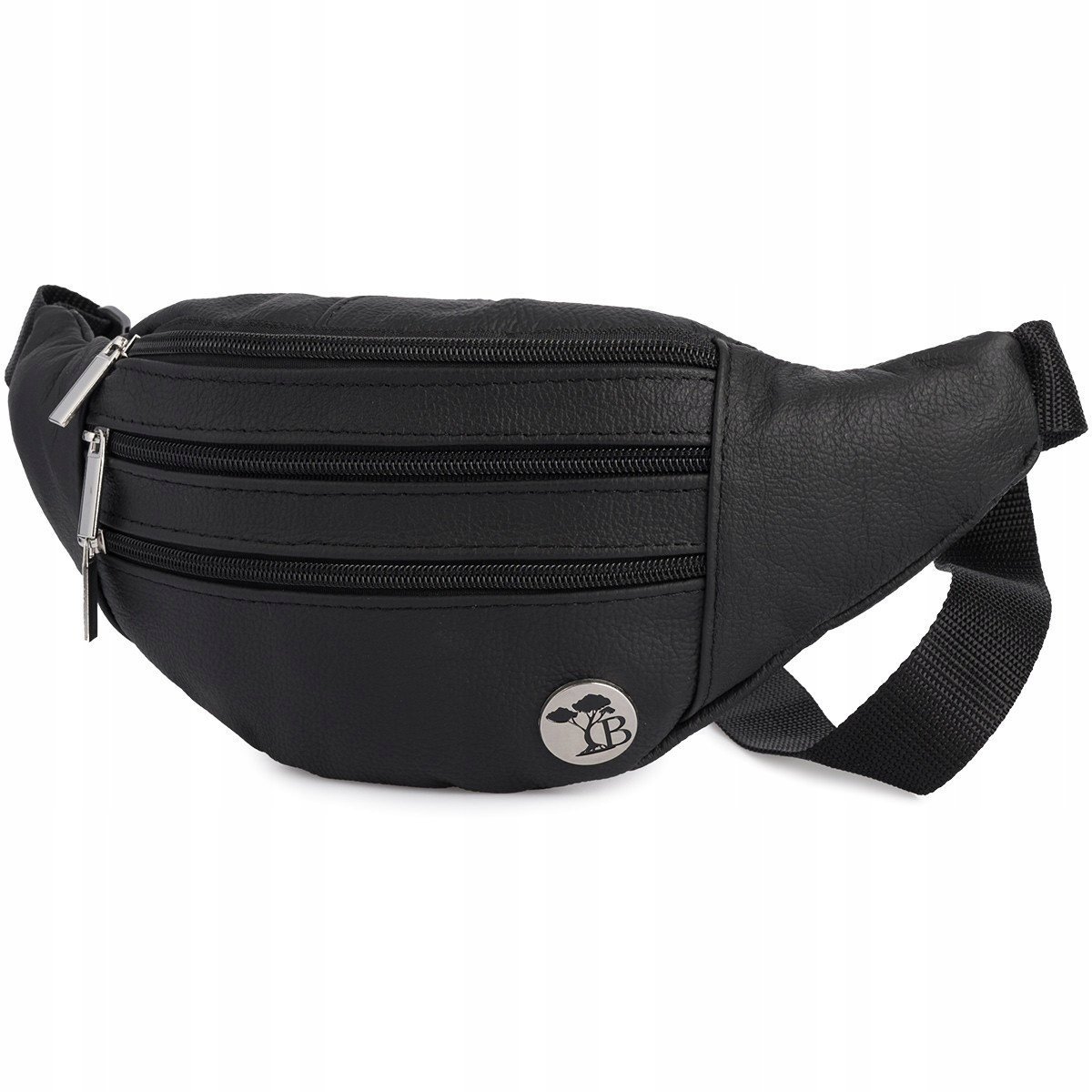 Czarna nerka biodrówka trzy suwaki duża Beltimore F43