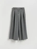 Spodnie damskie - Reserved - Spodnie z zakładkami - ciemnoszary - miniaturka - grafika 1