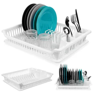 Suszarka do naczyń na naczynia stojąca plastikowa biała 46x37x8.5cm ORION 150696 - Suszarki do naczyń - miniaturka - grafika 1