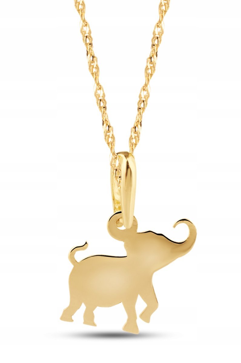 ZŁOTY NASZYJNIK ZE SŁONIKIEM SŁONIK SZCZĘŚCIA 585