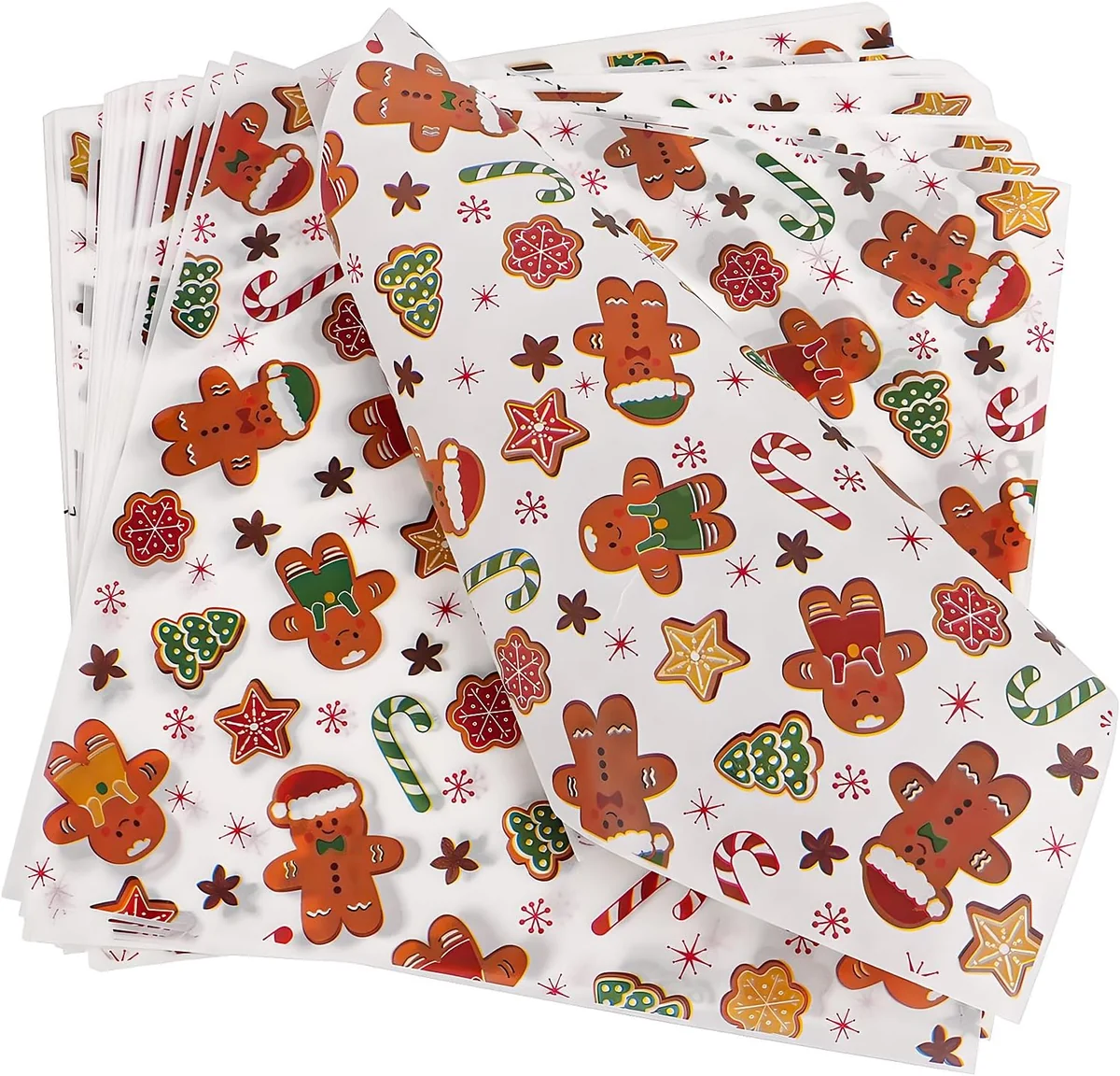 PAPIER DO PIECZENIA I OWIJANIA ŚWIĄTECZNY 150 SZTUK 25X25CM MOTYW PIERNIKA