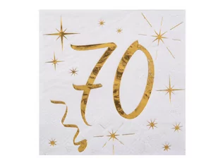 SAN Serwetki na siedemdziesiąte urodziny - 12,5 cm - 20 szt. S6159-70 - Dekoracje i nakrycia stołu na imprezę - miniaturka - grafika 1
