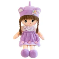 Lalki dla dziewczynek - Lalka szmacianka pluszowa fioletowa 45cm Leantoys - miniaturka - grafika 1