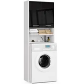 Szafki łazienkowe - SŁUPEK REGAŁ ŁAZIENKOWY FIN NAD PRALKĘ BIAŁY / CZARNY POŁYSK - miniaturka - grafika 1