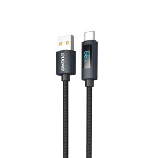 Kabel przewód L7T USB-A - USB-C 66W z wyświetlaczem LED 1m - czarny DUDAO - Kable USB - miniaturka - grafika 1