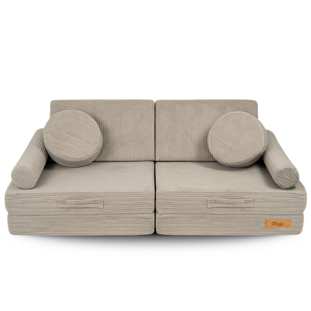 Modułowa sofa piankowa Flumi dla dzieci do zabawy - beżowy sztruks
