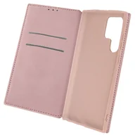 Etui i futerały do telefonów - Etui Samsung Galaxy S22 Ultra Wallet Function Video Support - różowe złoto - miniaturka - grafika 1