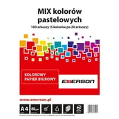 Papier do drukarek - Emerson Papier Pastelowy MIX A4 5x20ark (05902178135025) - miniaturka - grafika 1