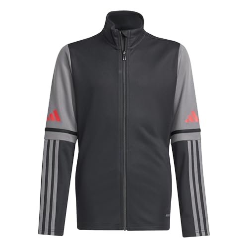 adidas Uniseks - dzieci SQUADRA25 TRAINING JACKET KIDS, black/team grey four/pure ruby, 5-6 Years