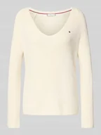 Swetry damskie - Sweter z dzianiny o kroju regular fit z czystej bawełny - miniaturka - grafika 1