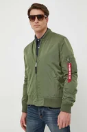 Kurtki męskie - Alpha Industries kurtka bomber męski kolor zielony przejściowa - miniaturka - grafika 1