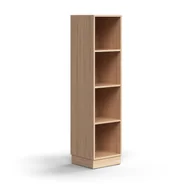 Regały biurowe - Regał QBUS, 3 półki, cokół, 1636x400x400 mm, dąb - miniaturka - grafika 1