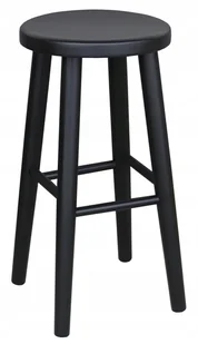 Taboret Barowy 60 cm Bukowy Hoker kolor czarny - Taborety i hokery - miniaturka - grafika 1