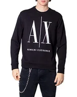 Bluzy męskie - Armani Exchange Bluza męska Icon Sweat, czarny, S - miniaturka - grafika 1