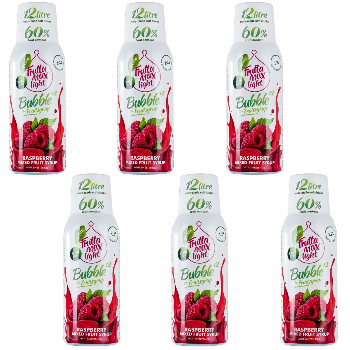 FruttaMax Koncentraty do Saturatora Syropy Owocowe Malina Light, 500 ml