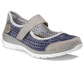 Półbuty damskie - Półbuty damskie odkryte na rzepy Rieker L32B5 -39 - miniaturka - grafika 1