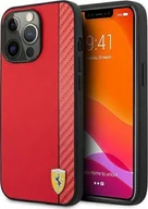 Etui i futerały do telefonów - Ferrari Ferrari FESAXHCP13XRE iPhone 13 Pro Max 6,7" czerwony/red hardcase On Track Carbon Stripe - miniaturka - grafika 1