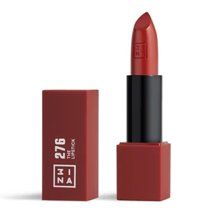 3ina 3INA Makeup  wegański  Cruelty Free  The Lipstick 276  długotrwała pomadka  matowa  mocno pigmentowana pomadka do ust  matowana  kolor kasztanowy błyszczący - Szminki - miniaturka - grafika 1