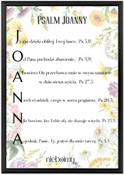 Psalm imienia, PERSONALIZOWANY, grafika w aluminiowej ramce, idealny prezent na imieniny, pamiątka chrztu, bierzmowania - Ikony i obrazy sakralne - miniaturka - grafika 1