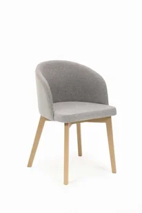 Flavio 2 krzesło tapicerowane jasny szary nogi dąb sonoma - Krzesła - miniaturka - grafika 1