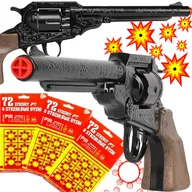 Zabawki militarne - GONHER Hiszpański Metalowy Rewolwer Pistolet Na Kapiszony + 3x Spłonka - miniaturka - grafika 1
