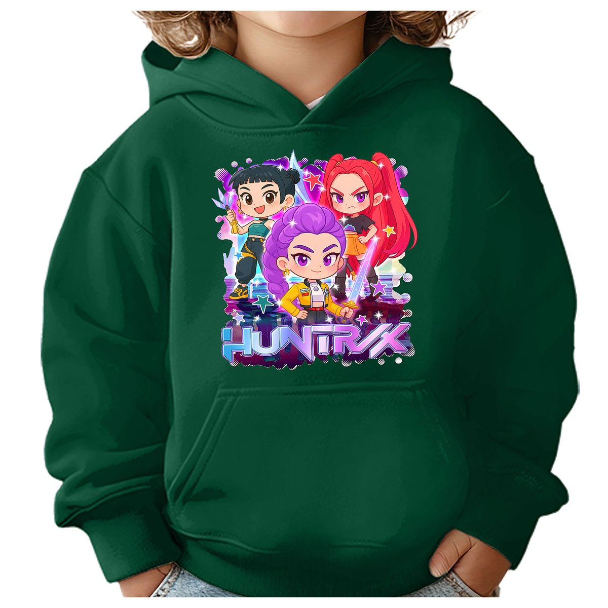 BLUZA DZIECIĘCA KPOP DEMON HUNTERS HUNTRIX 146-152 Z KAPTUREM BAWEŁNIANA