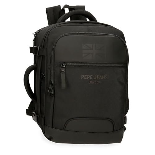Pepe Jeans Bromley Plecak kabinowy na laptopa 15,6 cala Czarny 25 x 40 x 17 cm Poliester 17L by Joumma Bags, Czarny (Black), Talla única, Plecak kabinowy na laptopa