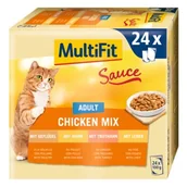 Mokra karma dla kotów - MultiFit Adult Sauce Chicken Mix Zestaw mieszany 24x100 g - miniaturka - grafika 1