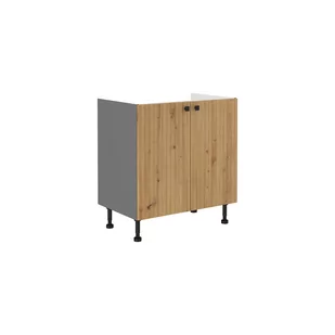 Szafka Pod Zlewozmywak 2 Drzwi 80ZL 2F Ava Stolarz Lempert Dąb Artisan, Antracyt - Szafki kuchenne - miniaturka - grafika 1