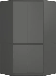 Akord Szafa narożna do sypialni 100 cm 4 drzwi 6 półek pojemna - grafit szary - Szafy - miniaturka - grafika 1