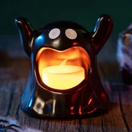 Świece - Dekoracja na Halloween, bezpłomieniowa świeca na Halloween z ciepłym światłem, bezpłomieniowa świeca migocząca LED do dekoracji na Halloween i dekoracji domu, czarna, 2 szt - miniaturka - grafika 1