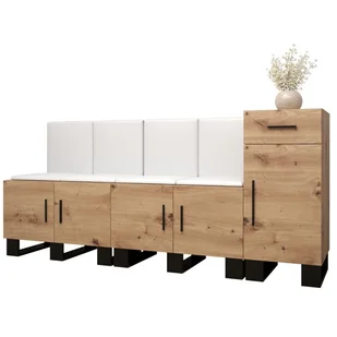 Garderoba komoda szafka na buty z panelami tapicerowanymi meble do przedpokoju na wysokich nogach ARTIN 17 dąb artisan - Meble do przedpokoju - miniaturka - grafika 1