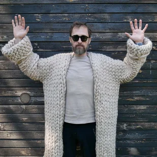 100% merino kolorowy kardigan oversize - Swetry męskie 100% merino kolorowy kardigan oversize - Swetry męskie - miniaturka - grafika 1