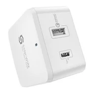 Ładowarki do telefonów - Syncwire Syncwire Wall Charger PD Ładowarka Sieciowa QC 3.0 2-Porty USB / USB-C (White) SW-AC040 - miniaturka - grafika 1