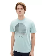 Koszulki męskie - T-shirt męski TOM TAILOR z nadrukiem fotograficznym wykonany z bawełny, 30463-zgaszony miętowy błękit, XL - miniaturka - grafika 1
