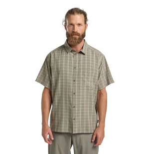 Męska koszula z krótkim rękawem Jack Wolfskin MESETA SHIRT M stone - S - Koszule męskie - miniaturka - grafika 1
