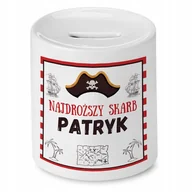 Skarbonki - Skarbonka 330 ml Dla Patryka Syna Dziecka Prezent z Nadrukiem ze Zdjęciem + Opakowanie na prezent (wzór 01) - miniaturka - grafika 1