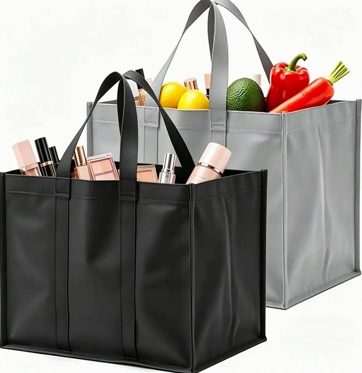 TORBA 2 SZTUKI SKŁADANA WIELORAZOWA 41X26X33CM NA ZAKUPY MOCNA DUŻA