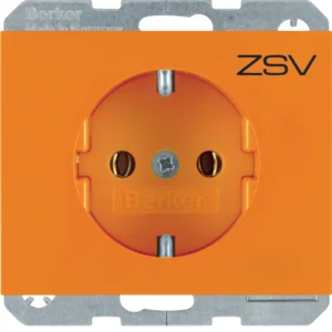 K.x Berker Gniazdo SCHUKO kompletne, samozaciski, pomarańczowy - Gniazdka elektryczne - miniaturka - grafika 1