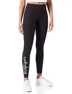 Legginsy - Tommy Hilfiger Damskie legginsy slim Hilfiger linowe, czarne, XS, Czarny, XS - miniaturka - grafika 1