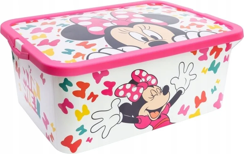 Pojemnik na zabawki do przechowywania Pudełko z pokrywką MYSZKA MINNIE 13L