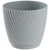 Donice - KADAX Doniczka Okrągła Z Podstawką 13cm Szara Eko - miniaturka - grafika 1