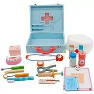 Zabawki interaktywne dla dzieci - Mały Lekarz Zestaw Lekarski Dla Przedszkolaka Drewniany Z Walizką Zamykaną - miniaturka - grafika 1