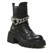 Botki damskie - Trapery Badura 8099 Czarny - miniaturka - grafika 1