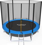 Trampoliny - FunFit Trampolina składana 252 cm z siatką ochronną i drabinką 841 - miniaturka - grafika 1