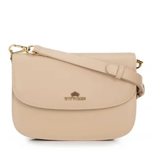 Damska crossbody ze skóry naturalnej beżowa - Torebki damskie - miniaturka - grafika 1