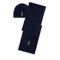 Czapki męskie - Zestaw Szalik i Czapka Polo Ralph Lauren 449P02050002 Granatowy - miniaturka - grafika 1