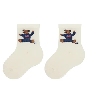 Zestaw 3 par wysokich skarpet dziecięcych Polo Ralph Lauren 441P03156001 Écru - Skarpetki dla dzieci - miniaturka - grafika 1